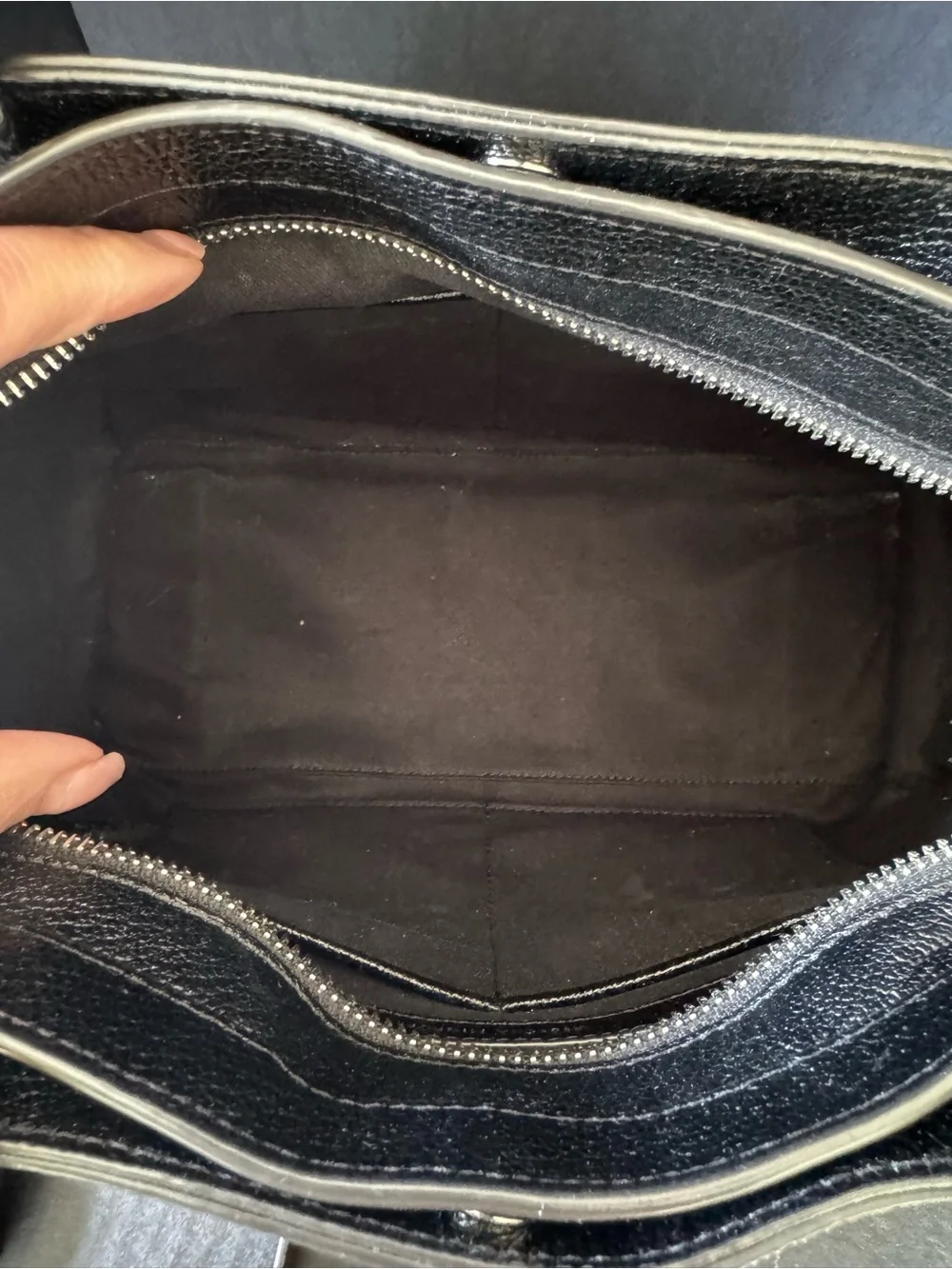 Rebecca Minkoff Black and Cream Fabric Structured Tote Bag